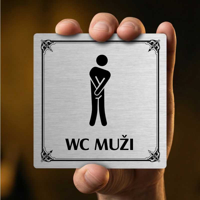 WC muži, 118x118mm, pergamen, Texas